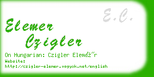 elemer czigler business card